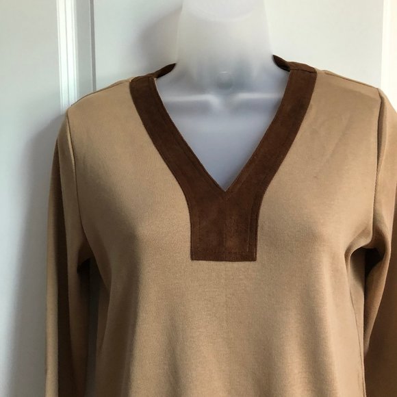 NWT! Lauren Ralph Lauren Petite Classic Camel Top - Picture 4 of 8